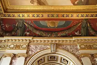 Festoons painted on the ceiling of room 644 of the Louvre