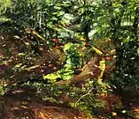 Forest Interior in Bernried (1892), oil on canvas, 94 × 110&nbsp;cm., Galerie G. Paffrath, Düsseldorf