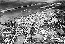 Aerial picture of Oranjestad with Reef Islands