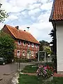 Main Street and former school in Möllensen.