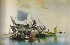 An English Brig Taken by Danish Gunboats