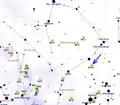 Map showing the location of M107.