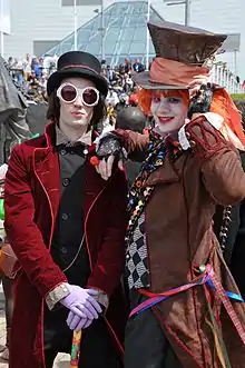 Image 63Willy Wonka (from Roald Dahl's Charlie and the Chocolate Factory), and the Mad Hatter (from Lewis Carroll's Alice's Adventures in Wonderland) in London (from Children's literature)