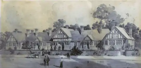 Macdonald’s Almshouses, West Street, Farnham, Surrey (Circa 1905/6), by Arthur J Stedman (1868-1858) for George Edward Macdonald Will Trust.