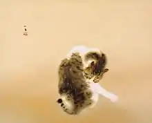 Madaraneko (斑猫, Tabby Cat) by Takeuchi Seihō, Important Cultural Property (1924)
