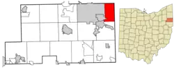 Location of Coitsville Township in Mahoning County