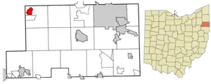 Location of Craig Beach in Mahoning County and in the State of Ohio
