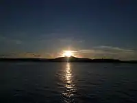 Sunset viewed from a defunct seaport