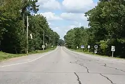 Looking north at the &nbsp;community of Manitowish Waters on County Road W