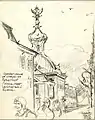 Manuel Rosenberg drawing of Dome Peterhof Palace in Russia