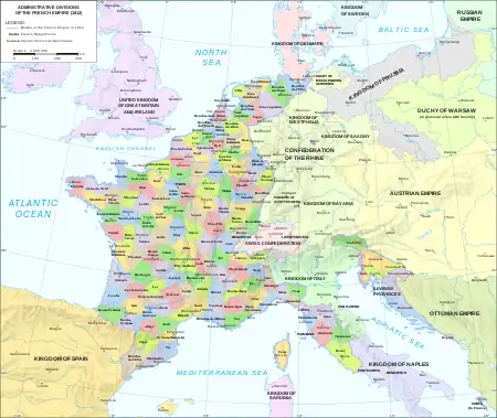French départements in 1812