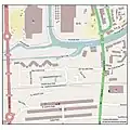 Open map extract for Cotton End dated 2014 showing the current day area shown on the 1899 map