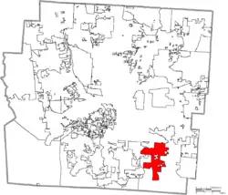 Location of Groveport in Franklin County