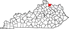 State map highlighting Bracken County