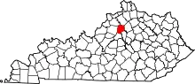 State map highlighting Franklin County