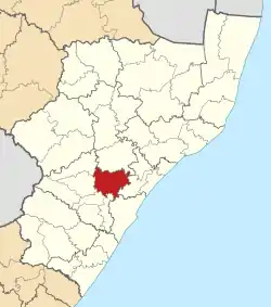 Location in KwaZulu-Natal