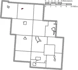 Location of Glenford in Perry County