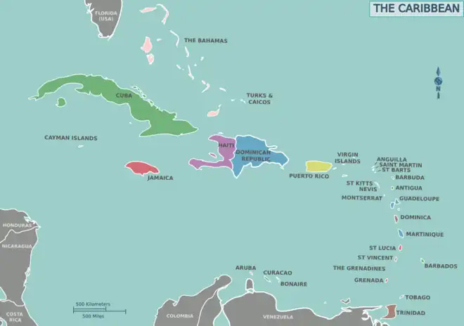 Image 6Contemporary political map of the Caribbean (from History of the Caribbean)