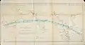 Map of the forecast path of the total eclipse, Archives des missions scientifiques et littéraires, 1868.