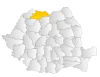 Map of Romania highlighting Maramureș County
