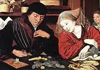 Marinus van Reymerswaele, The Banker and His Wife (1500–1550).