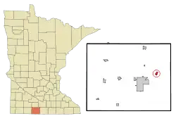 Location of Granada, Minnesota