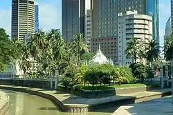View of Jamek mosque and the confluence of Gombak and Klang rivers in 2011