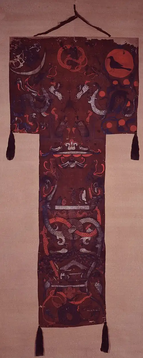 Funerary banner; c.180 BC; silk; 205 x 92&nbsp;cm (upper part); Hunan Museum (Changsha, Hunan, China)