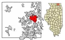 Location of McHenry in McHenry County, Illinois