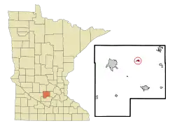 Location of Silver Lakewithin McLeod County, Minnesota