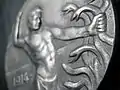 Reverse of a 1914 medal by Fritz Eue commemorating General Erich Ludendorff