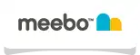 Word "Meebo" with stylized orange-blue capital Latin letter "M"