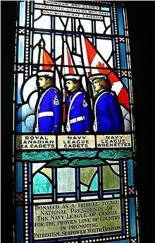 Navy League Cadet Corps (Canada), Memorial Stained Glass Window, Currie Hall, Currie Building, Royal Military College of Canada