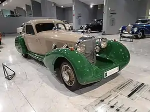 Mercedes-Benz 500K Autobahn cruiser at Iran Classic Car Museum that belonged to Reza Pahlavi, former Shah of Iran