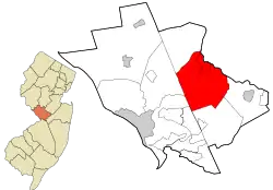 Location in Mercer County and the state of New Jersey.