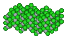 Space-filling model of the crystal structure