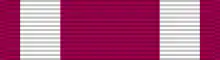 Width-44 crimson ribbon with two width-8 white stripes at distance 4 from the edges.
