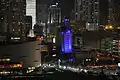 Miami Freedom Tower at Night with Rich Purple Lighting, April 2, 2011