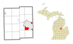 Location within Midland County