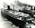 The 41 docked at Manitowoc, Wisconsin c. 1950's. Notice the Midland's large automobile capacity.