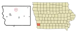 Location of Silver City, Iowa