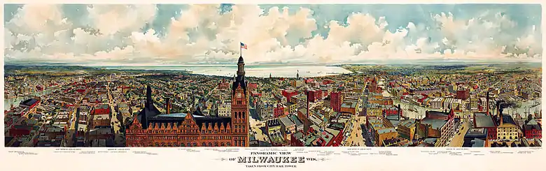 Image 40Panoramic view of Milwaukee 1890-1900 (from Portal:Architecture/Townscape images)