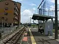 A view of the platform and tracks.