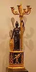 Minerva candelabra; 1804-1814; gilded and patinated bronze; height: 101&nbsp;cm, width of the plinth: 25&nbsp;cm, depth of the plinth: 19&nbsp;cm; Musée des Arts Décoratifs (Paris)
