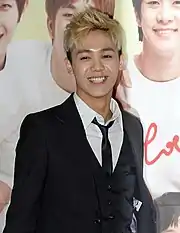 Mir (MBLAQ) at the press conference of KBS Joy Hello Baby, on January 18, 2012