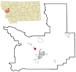 Location of Wye, Montana
