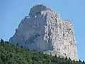 Mont Aiguille with the arch from Little Needle