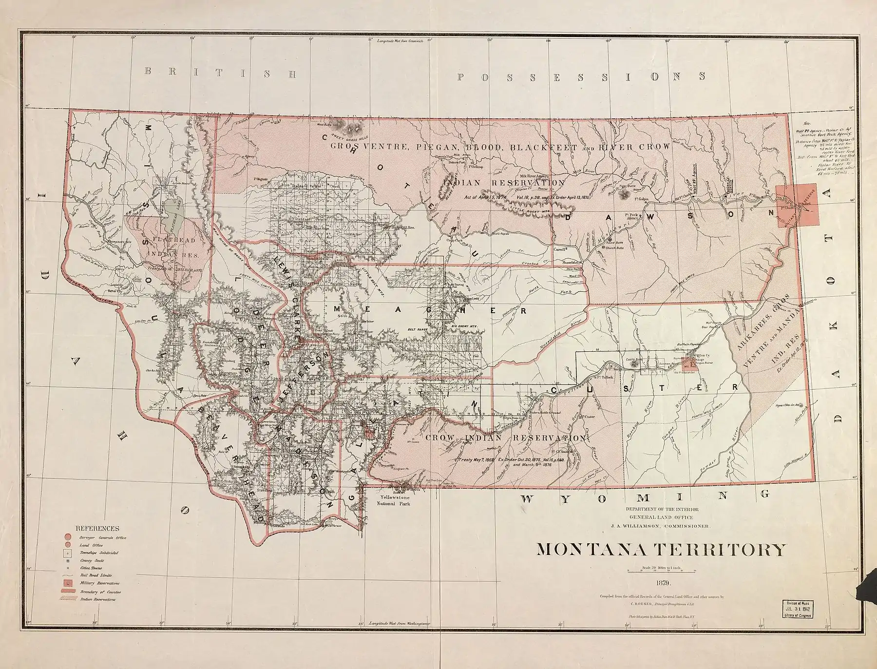 Wood, Jr.  ministered in Wolf Point and Poplar Creek in northeastern Montana Territory from 1880 to 1889. In 1878, the Fort Peck Indian Agency had been relocated from what is shown on the map to its present-day location in Poplar because the original agency was located on a flood plain, suffering floods of the Upper Missouri River each spring.