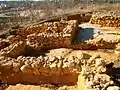 The remains of what appears to be a defensive wall.
