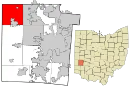 Location in Montgomery County and the state of Ohio.